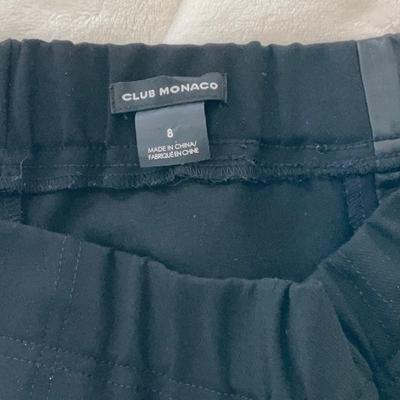 Club Monaco black pant with side panels and pockets. Elastic waist size 8. - Picture 3 of 6